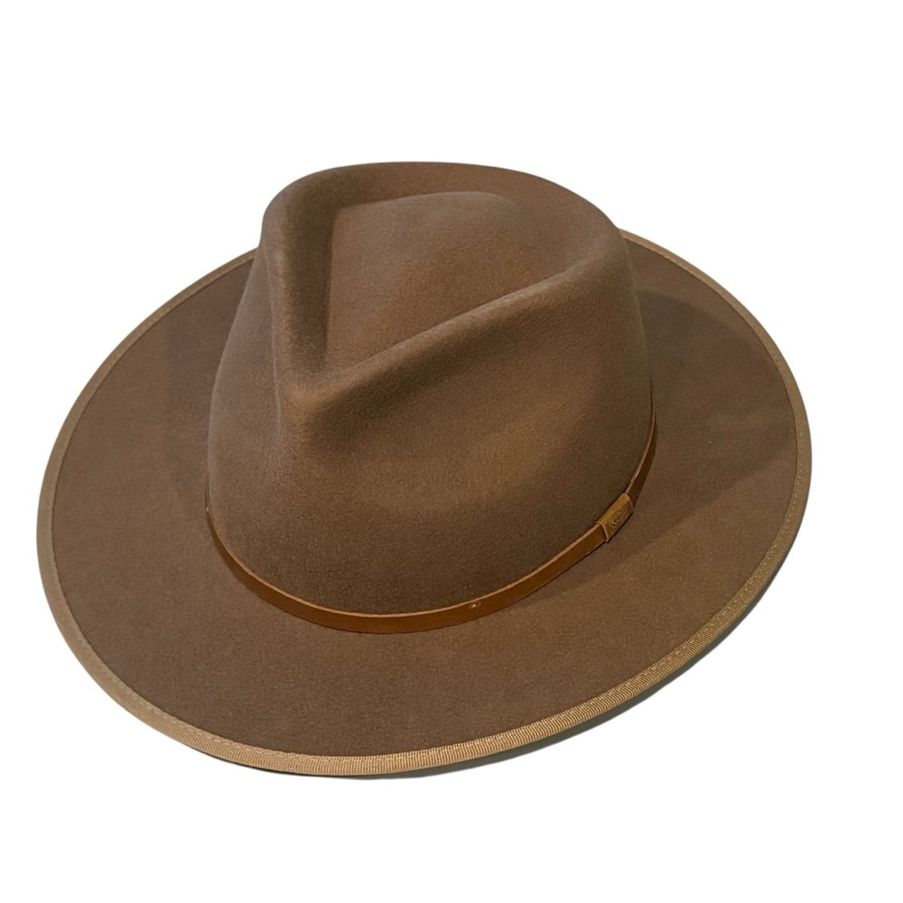 Will + Bear Brown Wool Wide Brim Hat Calloway Statement Fedora Medium Winter - Picture 6 of 11